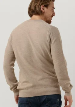 bruine dstrezzed trui mercury crew melange slub