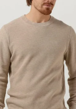 bruine dstrezzed trui mercury crew melange slub