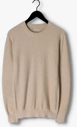 bruine dstrezzed trui mercury crew melange slub