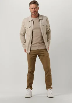 bruine dstrezzed trui mercury crew melange slub