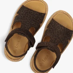 bruine du loua platte sandalen du alfie
