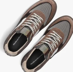 bruine floris van bommel lage sneakers sfm-10143 de kupster