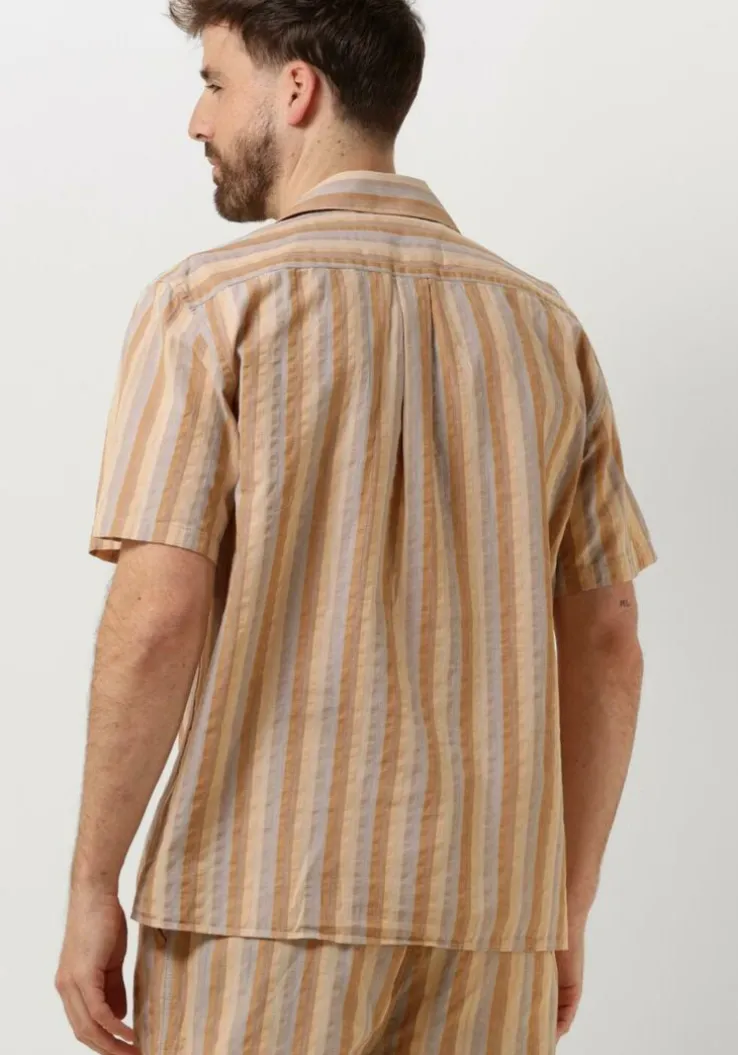 bruine forét casual overhemd otter seersucker ss shirt