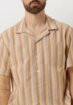 bruine forét casual overhemd otter seersucker ss shirt