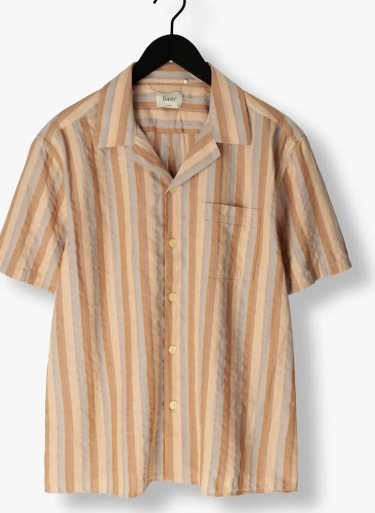 bruine forét casual overhemd otter seersucker ss shirt