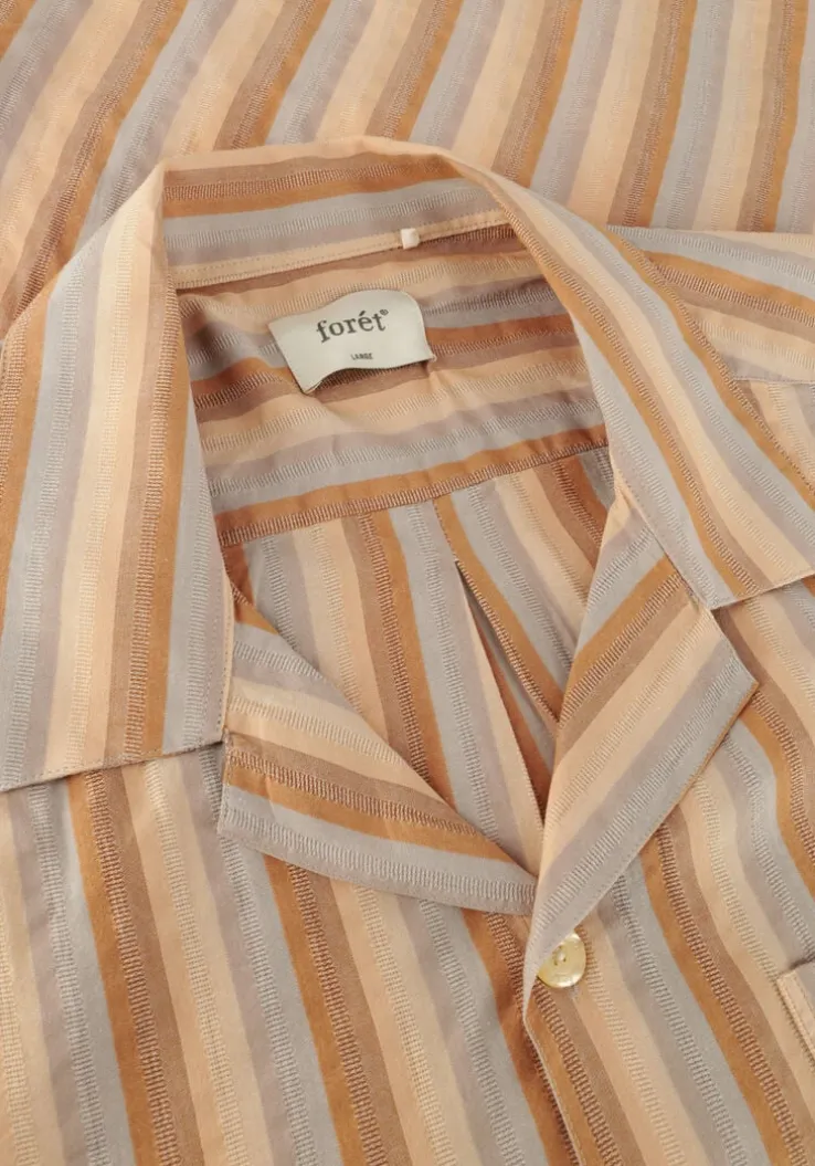 bruine forét casual overhemd otter seersucker ss shirt