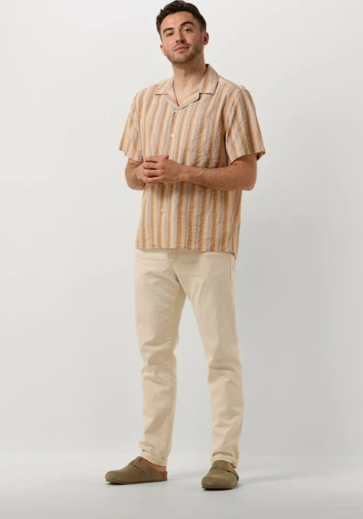 bruine forét casual overhemd otter seersucker ss shirt