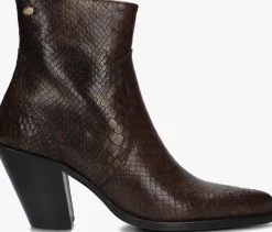 bruine fred de la bretoniere enkellaarsjes blaire ankle boot