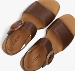 bruine gabor platte sandalen 550.2