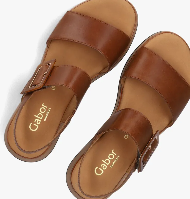 bruine gabor platte sandalen 744