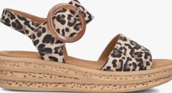 bruine gabor platte sandalen 550.2