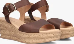 bruine gabor sandalen met hak 651