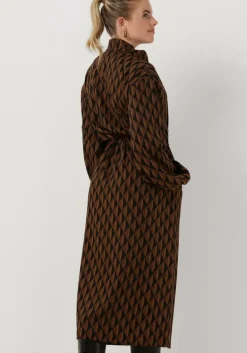 bruine gestuz midi jurk lithilde long dress