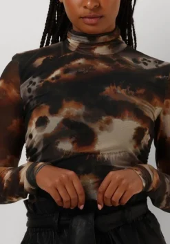 bruine gestuz tops & t-shirts behkagz mesh top