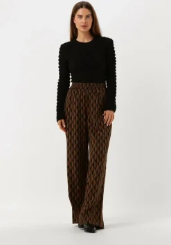 bruine gestuz wijde broek lithilde hw pants