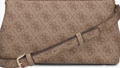 bruine guess schoudertas katya crossbody top zip