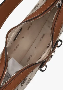 bruine guess schoudertas neda top zip shoulder bag