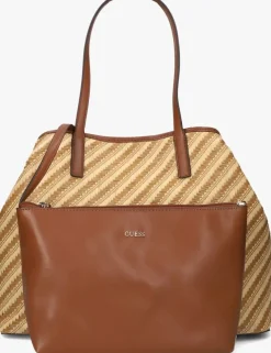 bruine guess schoudertas vikky ii large 2 in 1 tote