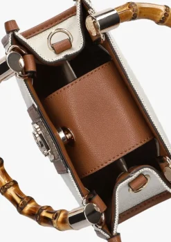 bruine guess schoudertas kerima bamboo cpmt mini tote