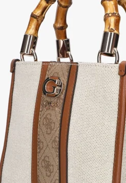 bruine guess schoudertas kerima bamboo cpmt mini tote