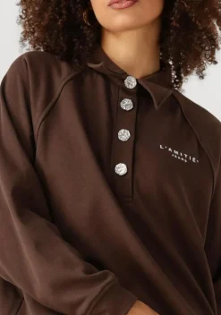 bruine haute l'amitié sweater polo logo sweat