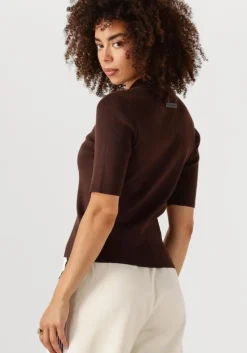 bruine haute l'amitié t-shirt piccolo ss polo rib knit