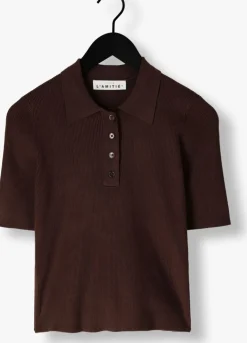 bruine haute l'amitié t-shirt piccolo ss polo rib knit