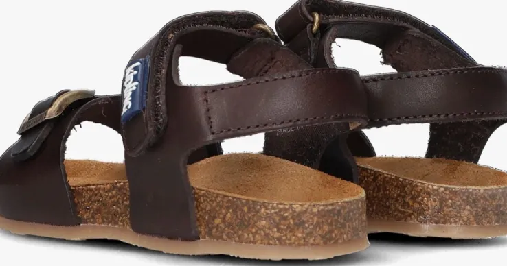 bruine kipling platte sandalen fabio