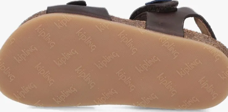 bruine kipling platte sandalen fabio