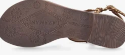 bruine lazamani platte sandalen la75029