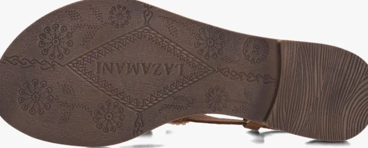 bruine lazamani platte sandalen 75.017