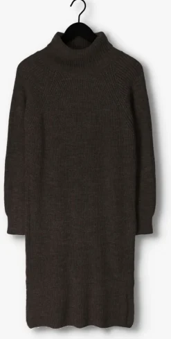 bruine levete room midi jurk lr-kalima 13 dress