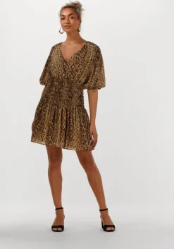 bruine liu jo mini jurk abito ts.nav leo