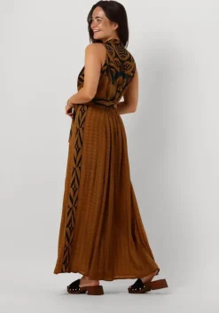 bruine mes demoiselles maxi jurk muse