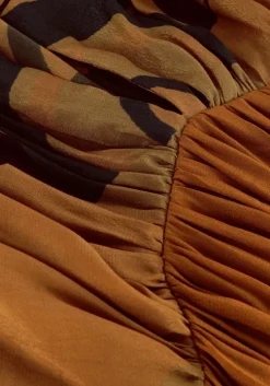 bruine mes demoiselles maxi jurk muse