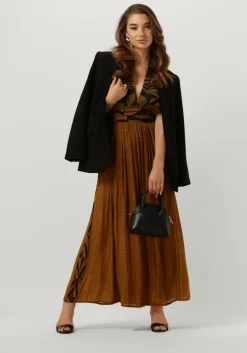 bruine mes demoiselles maxi jurk muse