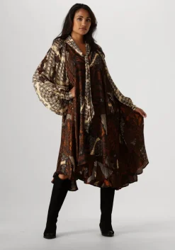 bruine mes demoiselles midi jurk abbey