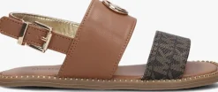 bruine michael kors kids platte sandalen jagger maxson