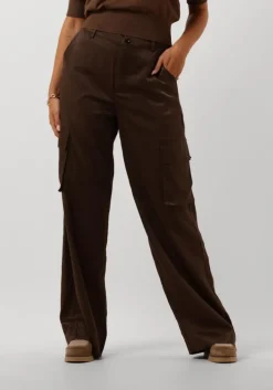 bruine minus cargobroeken wendy wide leg pant