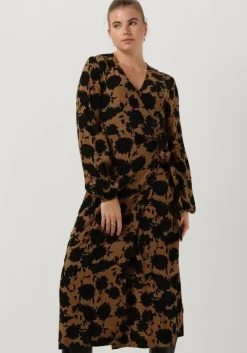 bruine modström midi jurk allison print dress