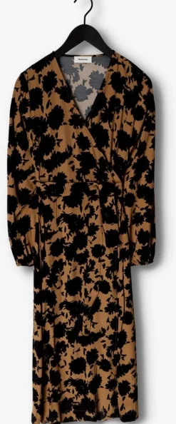bruine modström midi jurk allison print dress