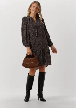 bruine moliin midi jurk ria