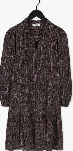 bruine moliin midi jurk ria