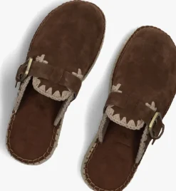 bruine mou instappers jute clog plain sue