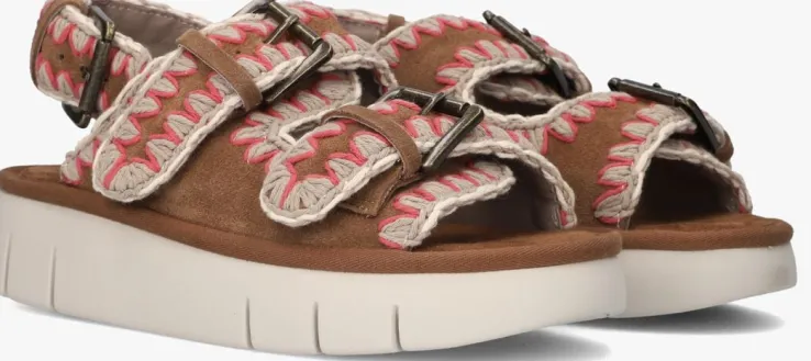 bruine mou sandalen bounce sandal