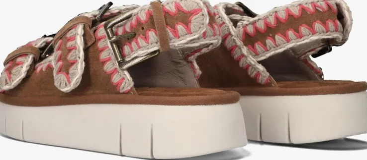 bruine mou sandalen bounce sandal