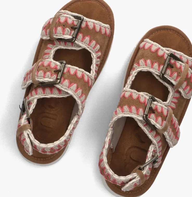 bruine mou sandalen bounce sandal