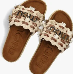 bruine mou slippers monoband rope sandal fringes
