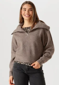bruine msch copenhagen trui mschgytta zip pullover