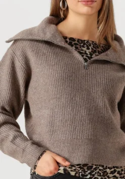 bruine msch copenhagen trui mschgytta zip pullover